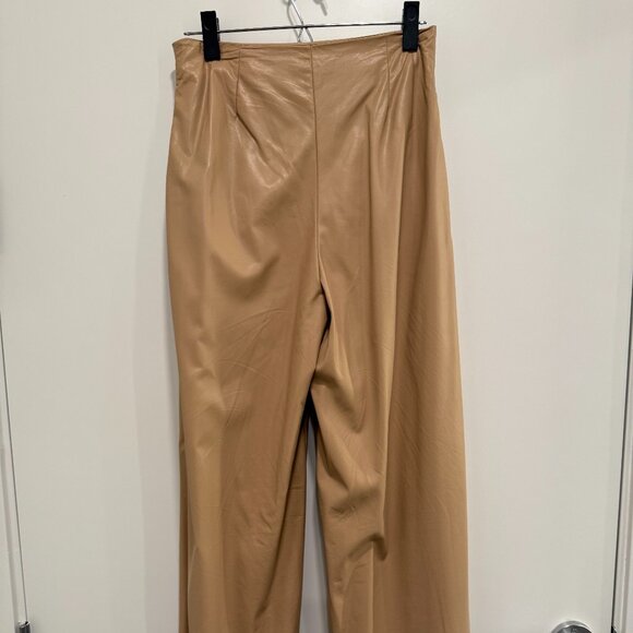 SEEK THE LABEL/SOFT VEGAN LEATHER/PLEATED TROUSERS/NUDE/SIZE: SMALL - Picture 8 of 8
